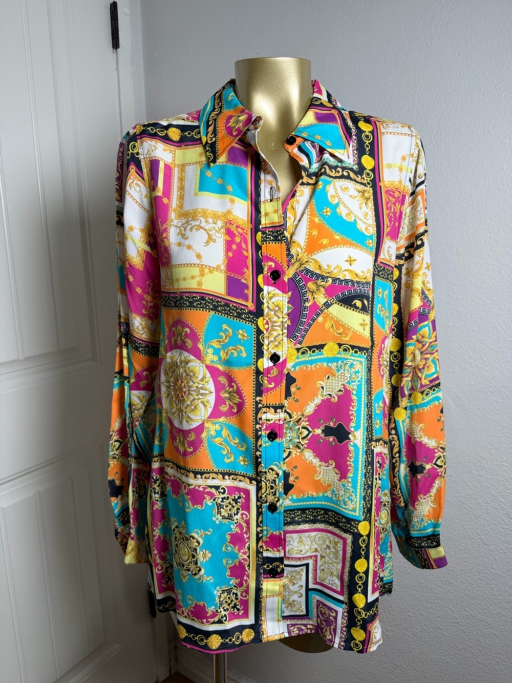 DG2 BY DIANE GILMAN SIGNATURE COLLECTION SILK BLEND BLOUSE XS